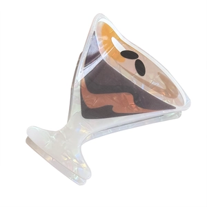 Ghost martini cocktail hair claw clip made of pearlescent acetate for women