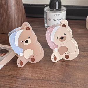 Pinze per capelli carine in acetato a forma di orso nei colori marrone e beige