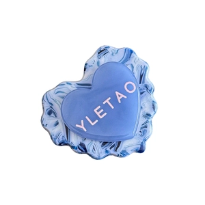 Support de téléphone mignon en forme de cœur marbré bleu avec broderie YLETAO