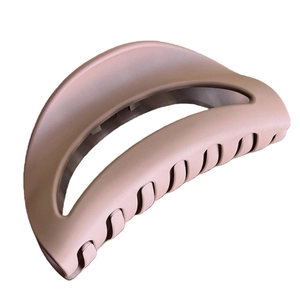 Minimalist soft matte silicone shark hair claw clip in dusty rose pink for women