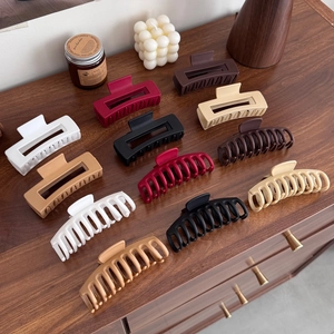 Large Matte Plastic Hair Claw Clips Shark Clips Non Slip Hollow Geometric Hair Accessories For Women Daily Styling Use