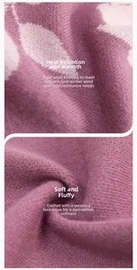 Detail aus weichem lila Wollstoff mit 100% Schafwoll-Stricktextur und warmem Material