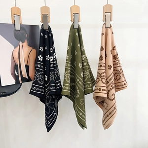 Vintage style square neck scarves with paisley and floral patterns in three colors