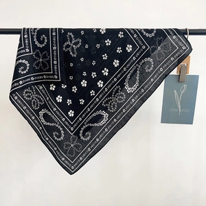 Vintage Paisley Printed Square Scarf For Women Soft Polyester Neck Scarf Lightweight Bandana Headscarf Fashion Hair Accessory