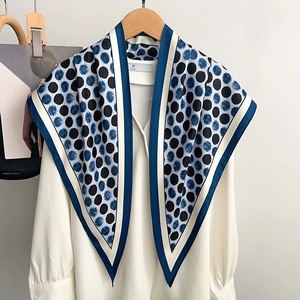 Women Polka Dot Satin Triangular Scarf Vintage Elegant Shawl Printed Neck Scarf Soft Lightweight Accessory For Women