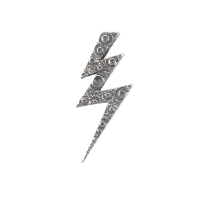 Retro lightning bolt titanium steel pendant with cratered texture for men and women