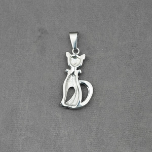 Roestvrijstalen Kat Hanger Ketting Voor Vrouwen Zirkonia Ingelegde Dieren Kitten Ketting Met Roestvrijstalen Ketting Cadeau
