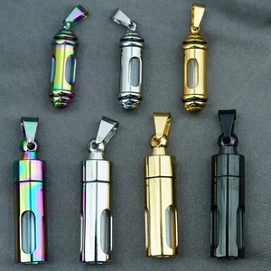 Stainless Steel Cremation Urn Necklace For Ashes Memorial Capsule Pendant With Glass Window Pet Keepsake Memorial Jewelry