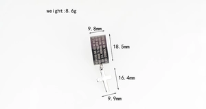 Detailed dimensions of cross pendant earring with engraved prayer and silver cross