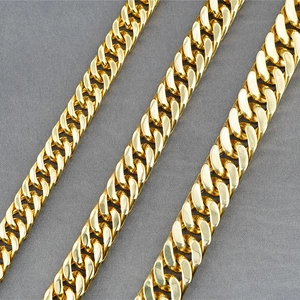 Collier Chaîne À Mailles Cubaines Audacieuse En Acier Inoxydable Pour Hommes Femmes Plaqué Or Bijoux Hip Hop Lourds Accessoires De Mode Polis