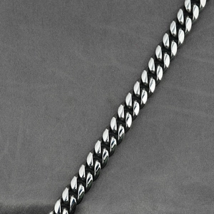 Collana a Maglia Cubana in Acciaio Inossidabile Finitura Annerita High Sense Hip Hop Catena Curb Lucidata Uomo Donna Gioielli