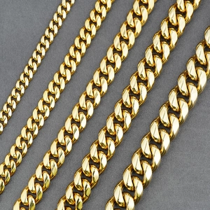 Collier Chaîne Maille Gourmette Or En Acier Inoxydable Pour Hommes Placage Sous Vide Hip Hop Bijoux Streetwear Mode