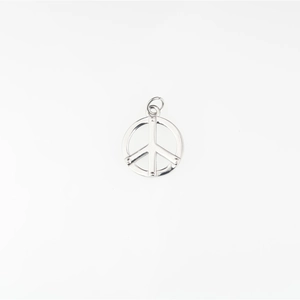 Pendentif signe de paix en acier inoxydable poli pour hommes et femmes de style rétro