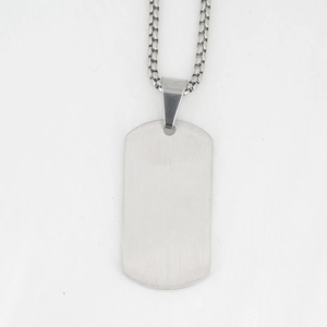 Roestvrijstalen dog tag ketting voor heren en dames met zilveren venetiaanse ketting