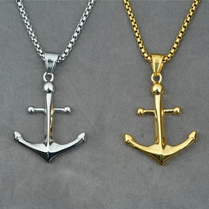 Collana con Pendente ad Ancora in Acciaio Inossidabile da Uomo Gioielli Nautici Lucidati per Uso Quotidiano Oro Argento Ancora da Nave