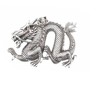 Aufwendige Drachen Anhänger Halskette im Vintage Edelstahl Hip-Hop Stil für Herren