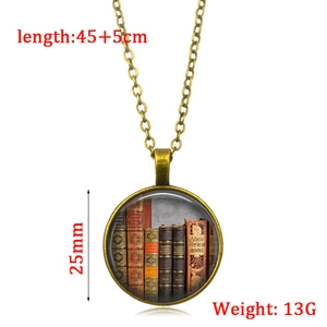 Macro detail of bronze library book pendant showing the North American Indians print