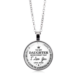 Collier en cristal argenté pour fille avec motif de couronne et pendentif à message