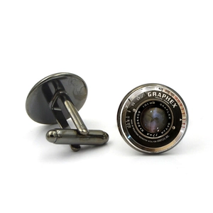 Retro Camera Lens Cufflinks Alloy Glass Men Formal Shirt Business Accessory Vintage Industrial Style Jewelry Gift Photographer