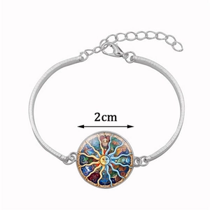 Parure de bijoux 3 pièces zodiaque avec gemmes en verre soleil et lune