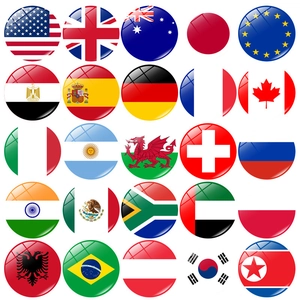 Round National Flag Fridge Magnets Synthetic Resin World Flags Magnetic Stickers For Home Office Whiteboard Decorative Magnets