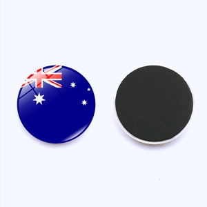 Front and back detail of 25mm Australia flag crystal glass magnetic fridge sticker