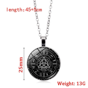 Vintage astrology pendant necklace with 25mm zodiac disc on a 45+5cm silver chain