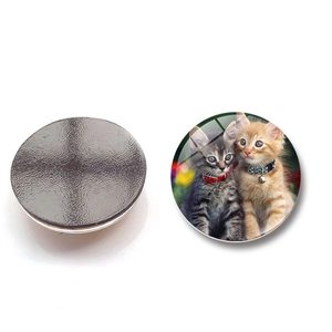 Elegant crystal glass cat face fridge magnets for home and whiteboard decoration