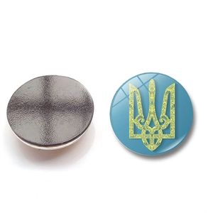 Ukraine coat of arms 25mm round magnetic crystal glass fridge magnet home decor accessory