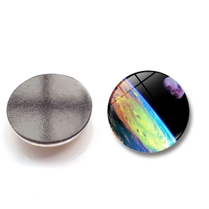 Solar system galaxy glass fridge magnets showing cosmic nebula design and magnetic back