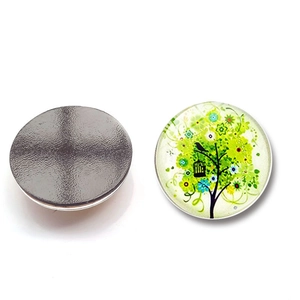 Detailed front and back view of Tree of Life crystal glass magnetic fridge sticker decoration