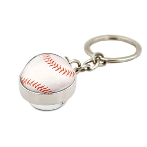 Porte-clés créatif balle de baseball en cristal et métal pour fans de sport et cadeaux