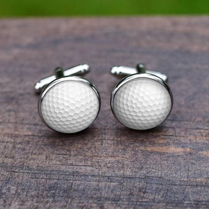 Men's Sporty Theme Time Gem Cufflinks Alloy Glass Golf Diving Skiing RV Hockey Weightlifting Suit Jewelry Gift