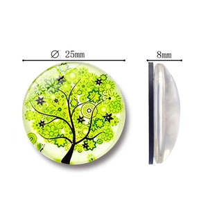 25mm Tree of Life crystal glass fridge magnet for home decor with 8mm thickness detail