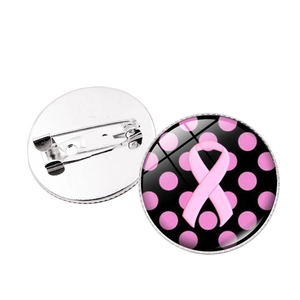 Broche Ruban Rose Sensibilisation au Cancer du Sein Pour Femme Alliage Verre Bijoux Hope Believe Fighter Badge de Charité Cadeau