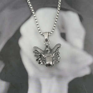 Retro Distressed Titanium Steel Dragon Head Pendant Necklace Hip Hop Punk Gothic Style Jewelry For Men Women Unisex Accessory