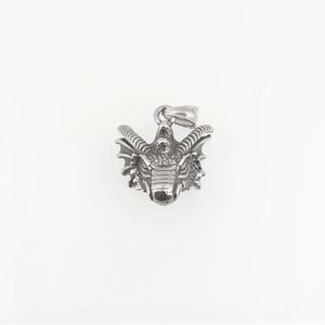 Retro stainless steel dragon pendant necklace with detailed scales and vintage finish