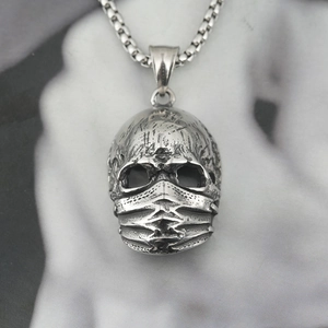 Vintage Totenkopf Maske Anhänger Halskette Titanstahl Edelstahl Box Kette Hip Hop Gothic Punk Schmuck Für Herren Damen