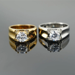 Anello in Acciaio al Titanio con Zirconia Classico di Lusso per Uomo Donna Elegante Anello a Fascia Minimalista Lucido Gioielli