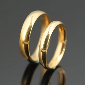 Minimalist Titanium Steel Band Ring For Men Women Gold Polished Plain Geometric Finger Ring Wedding Party Jewelry Gift