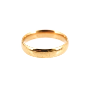 Minimalist gold titanium steel ring with a high-polished finish and smooth surface