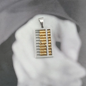 Pendentif boulier tendance avec cadre argenté et perles dorées pour colliers