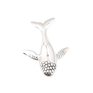 Polished titanium steel whale pendant necklace for men and women with glossy finish