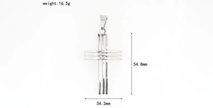Three-layer titanium steel cross pendant with detailed weight and dimension specifications