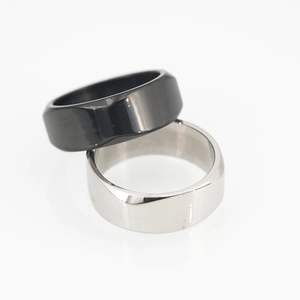 Minimalist Geometric Titanium Steel Ring For Men Women Black Silver Polished Band Ring Fashion Jewelry Dominating Style Gift