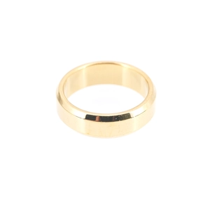 Minimalist golden titanium steel ring with polished beveled edges for men and women