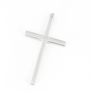 Collier avec pendentif croix en acier inoxydable poli pour homme de style minimaliste