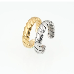 European Fashion Titanium Steel Twisted Cable Ring For Women Men Gold Silver Plated Minimalist Simple Band Ring Jewelry Gift
