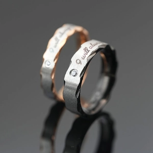 Mode Titanstahl Zirkonia Ring Zweifarbig Gebürstet Band Gravur I Will Always Minimalistischer Schmuck Für Herren Damen
