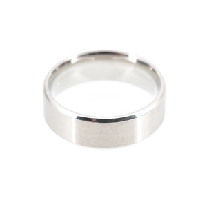 Minimalist brushed titanium steel band ring with a matte finish for men and women